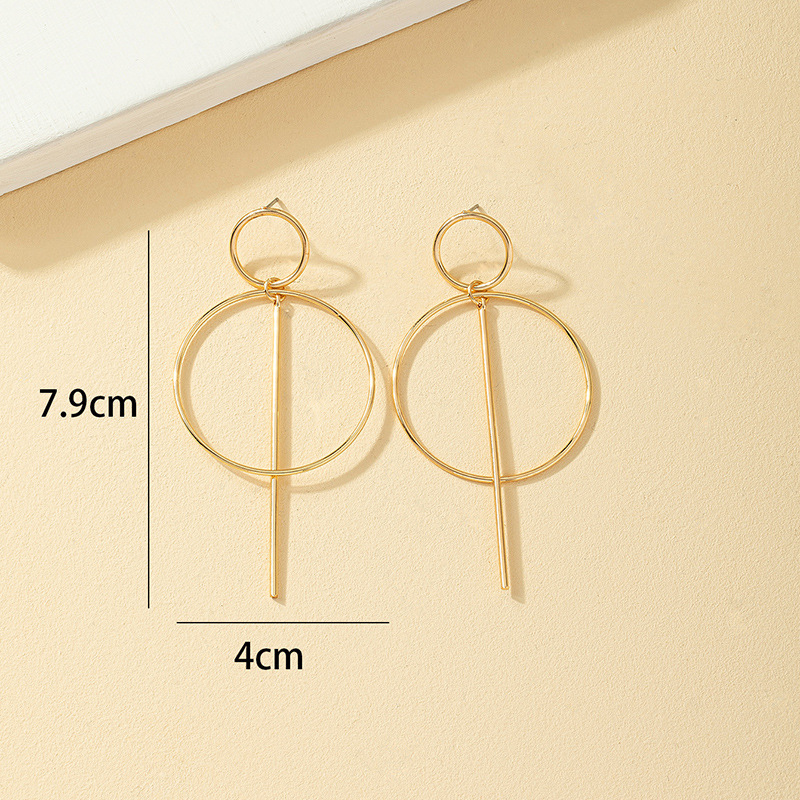 1 Pair Simple Style Circle Plating Alloy Gold Plated Drop Earrings display picture 6