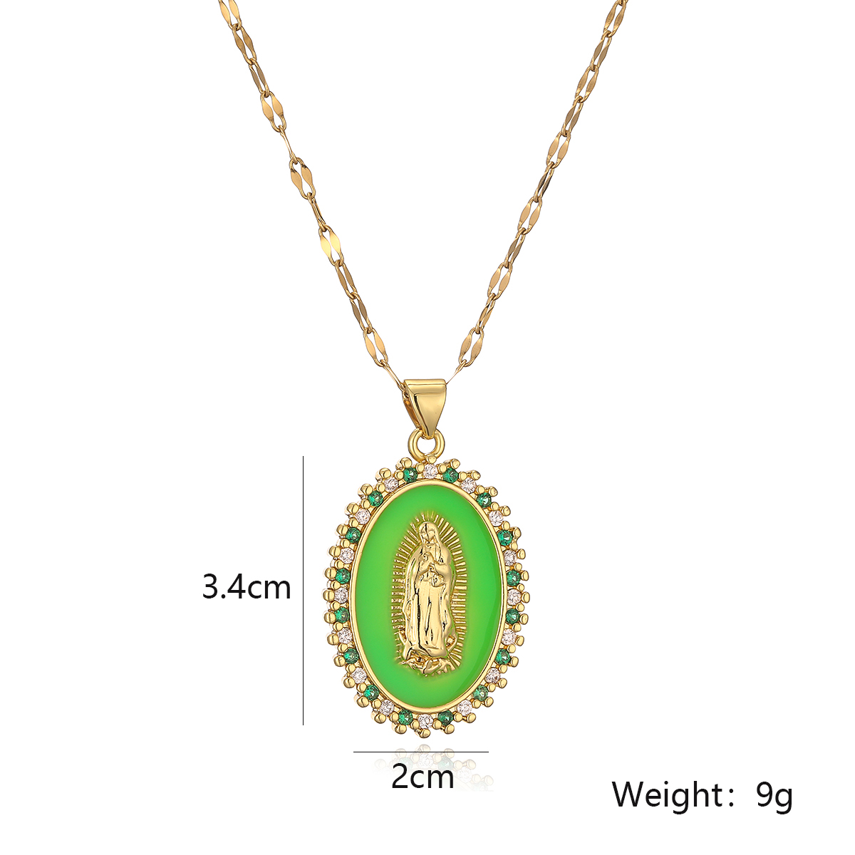 Simple Style Commute Oval Copper 18k Gold Plated Zircon Pendant Necklace In Bulk display picture 1