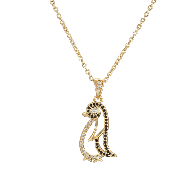 Ig Style Simple Style Tortoise Animal Bird Copper Plating Inlay Zircon Gold Plated Pendant Necklace display picture 9