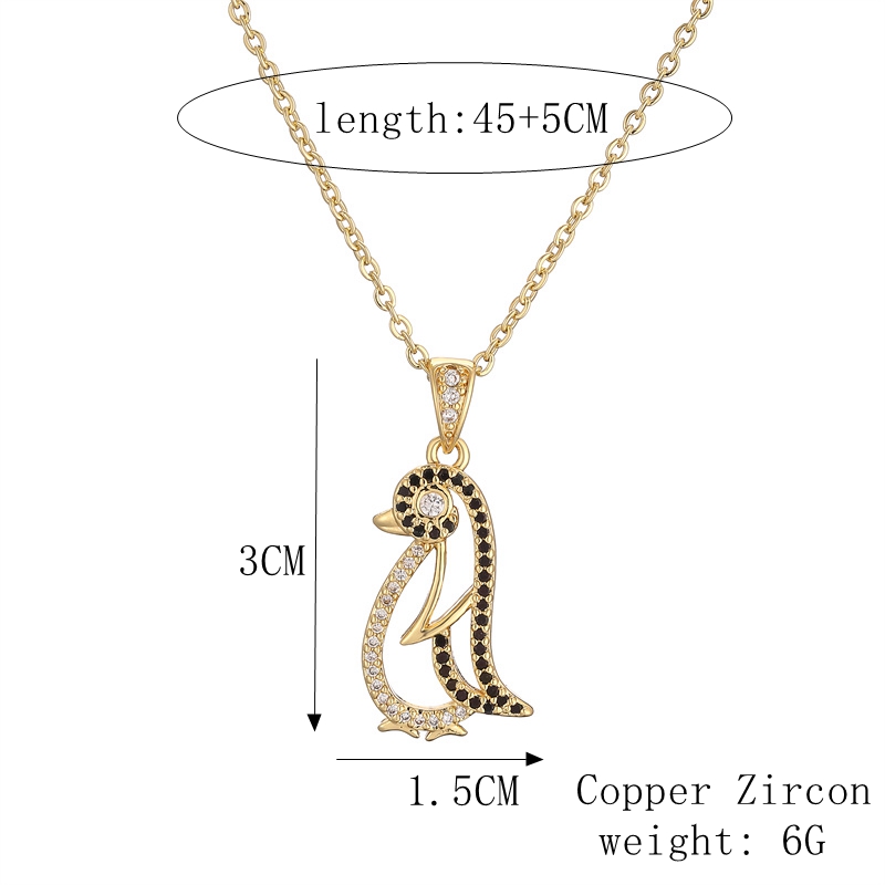 Ig Style Simple Style Tortoise Animal Bird Copper Plating Inlay Zircon Gold Plated Pendant Necklace display picture 1