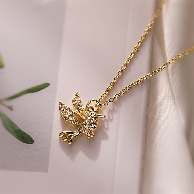Ig Style Simple Style Tortoise Animal Bird Copper Plating Inlay Zircon Gold Plated Pendant Necklace display picture 6