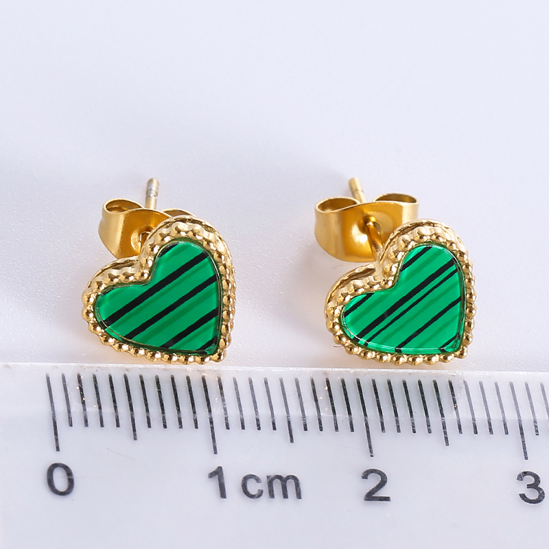 1 Pair Simple Style Heart Shape Plating Stainless Steel 18k Gold Plated Rose Gold Plated Ear Studs display picture 1