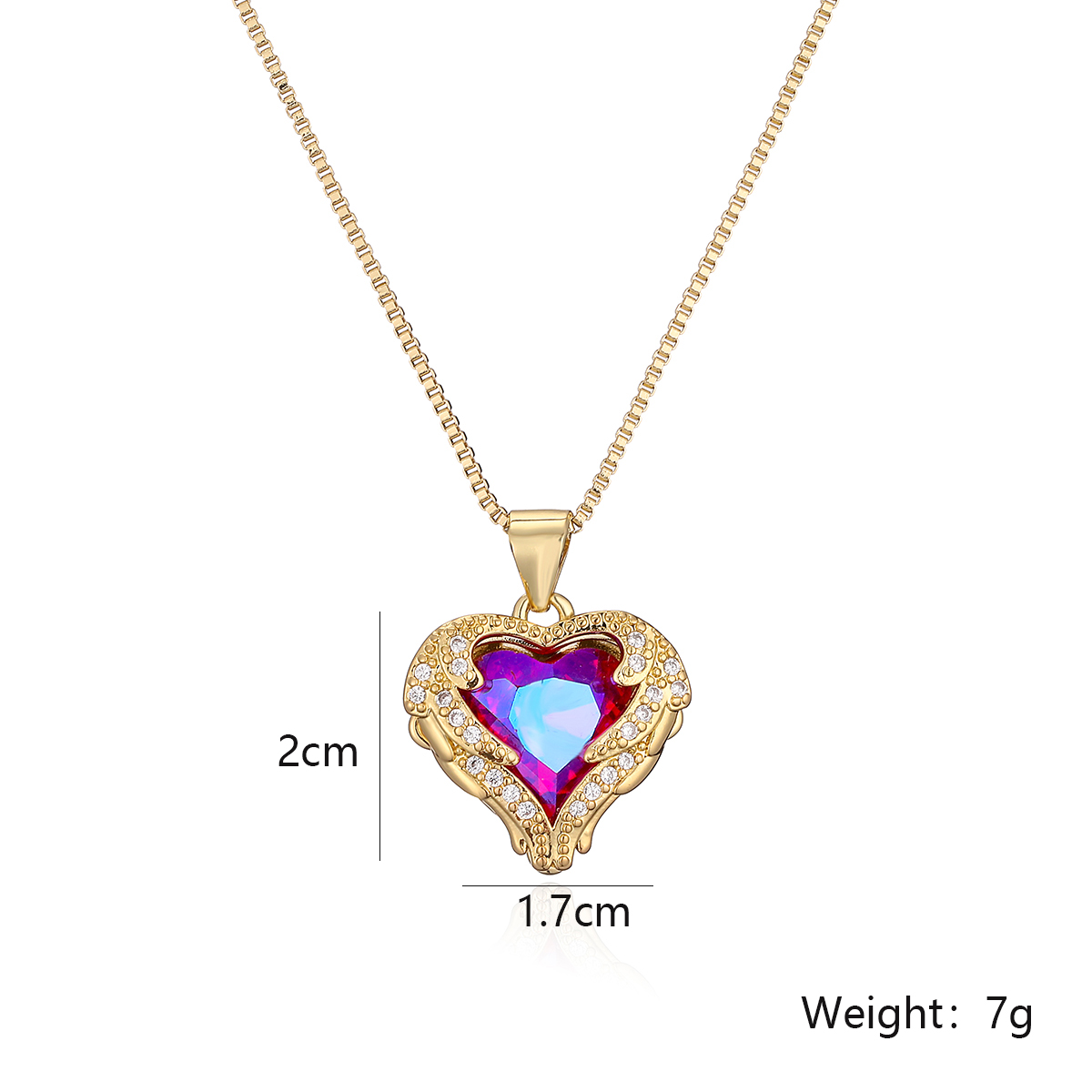 Simple Style Commute Heart Shape Copper 18k Gold Plated Zircon Pendant Necklace In Bulk display picture 1