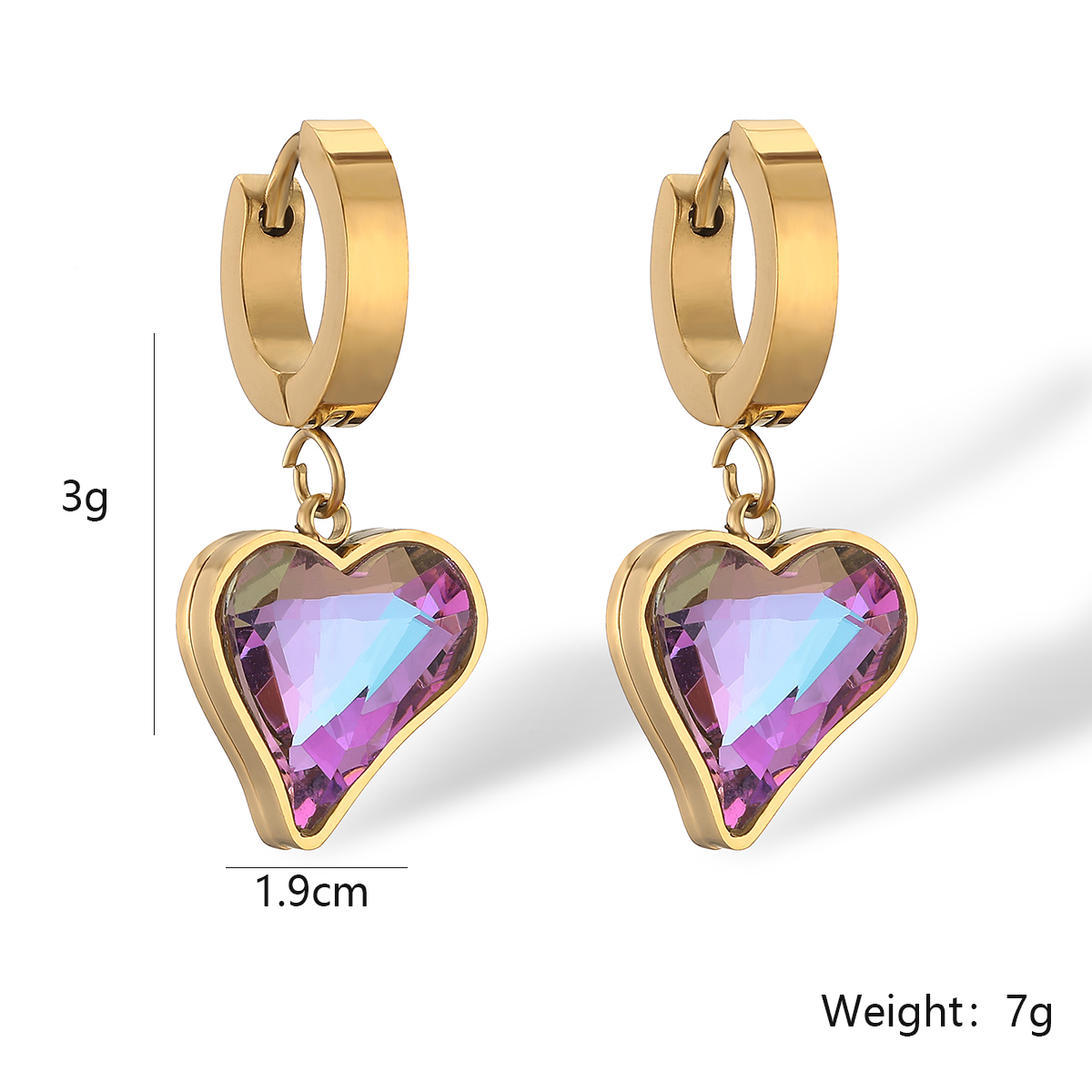 1 Pair Simple Style Commute Star Heart Shape Butterfly Plating Inlay 304 Stainless Steel Zircon 18K Gold Plated Earrings display picture 1