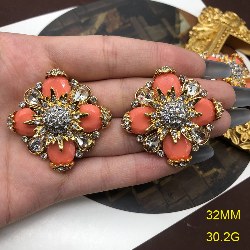 Wholesale Jewelry Retro Flower Alloy Zircon Plating Inlay Ear Studs display picture 10