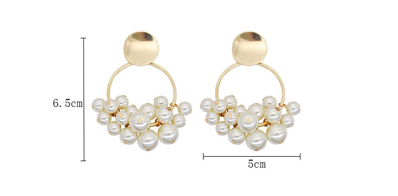 1 Paire Style Simple Star Placage Incruster Perle Artificielle Alliage Perles Artificielles Plaqué Or Boucles D'oreilles display picture 6