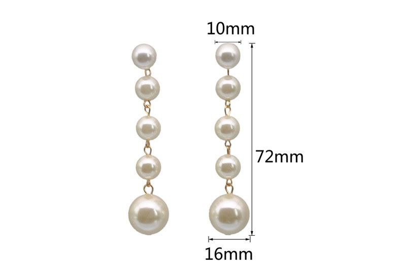 1 Paire Style Simple Star Placage Incruster Perle Artificielle Alliage Perles Artificielles Plaqué Or Boucles D'oreilles display picture 8