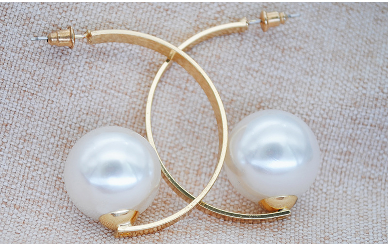 1 Paire Style Simple Star Placage Incruster Perle Artificielle Alliage Perles Artificielles Plaqué Or Boucles D'oreilles display picture 9