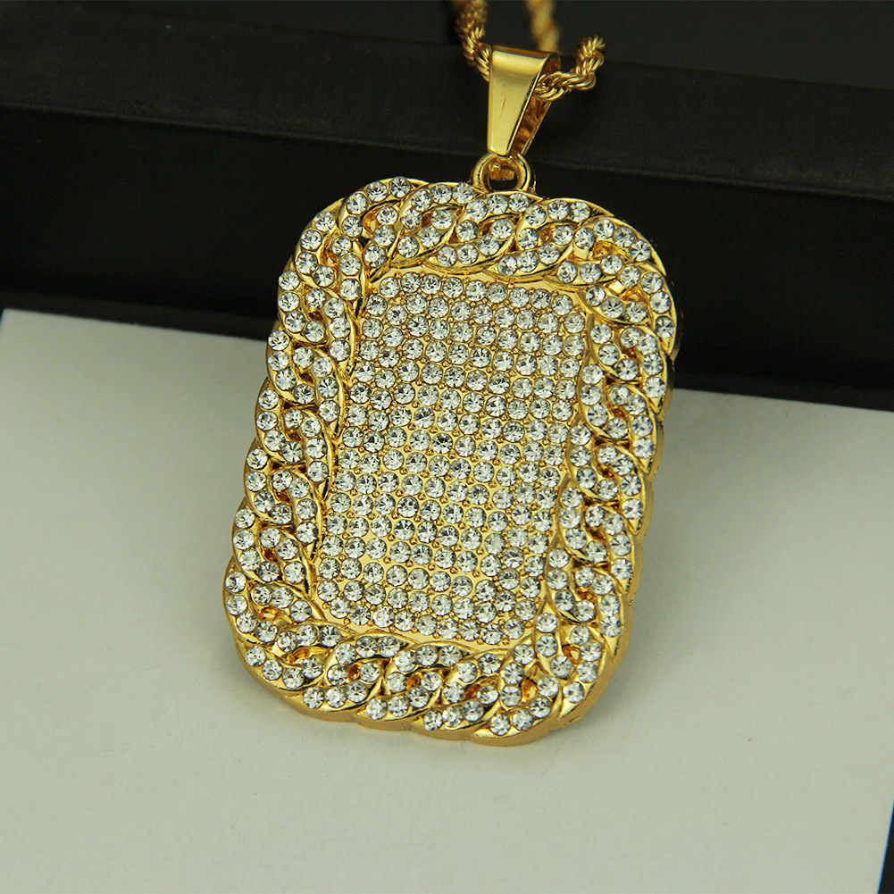 Punk Style Simple Carré Alliage Incruster Zircon Hommes Pendentif display picture 4