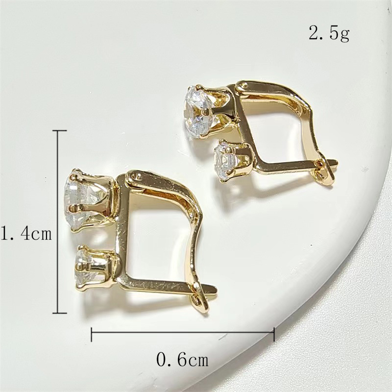 1 Pair Lady Paper Clip Water Droplets Skull Plating Inlay Alloy Rhinestones 24k Gold Plated Earrings Ear Studs display picture 14