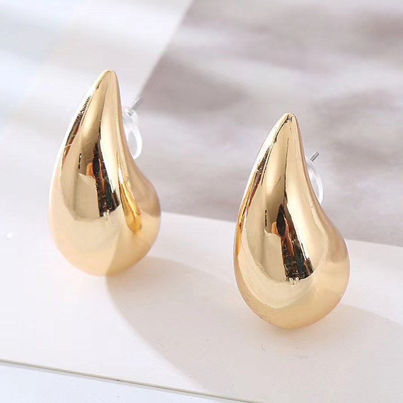 1 Pair Lady Paper Clip Water Droplets Skull Plating Inlay Alloy Rhinestones 24k Gold Plated Earrings Ear Studs display picture 35