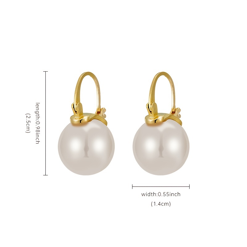 1 Pair Elegant Round Plating Inlay Copper Pearl Drop Earrings display picture 7