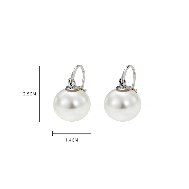 1 Paire Élégant Rond Placage Incruster Le Cuivre Perle Boucles D'oreilles display picture 1