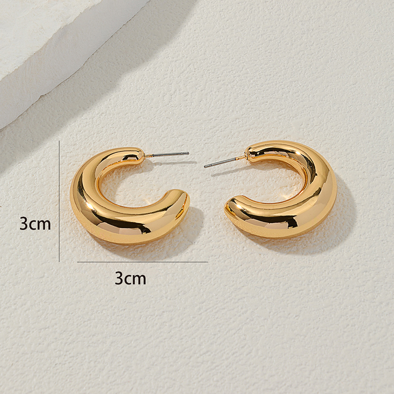 1 Pair Basic Round Metal Earrings display picture 4