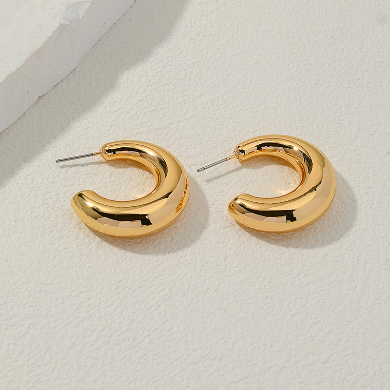 1 Pair Basic Round Metal Earrings display picture 5