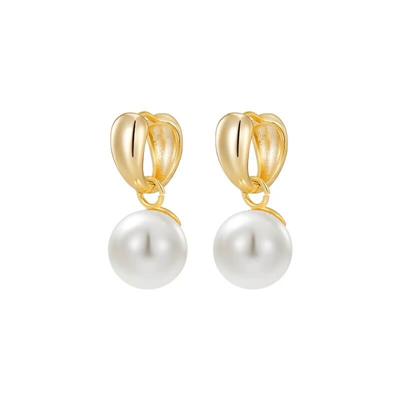 1 Pair Elegant French Style Romantic Round Plating Inlay Copper Artificial Pearls Silver Plated Drop Earrings display picture 3