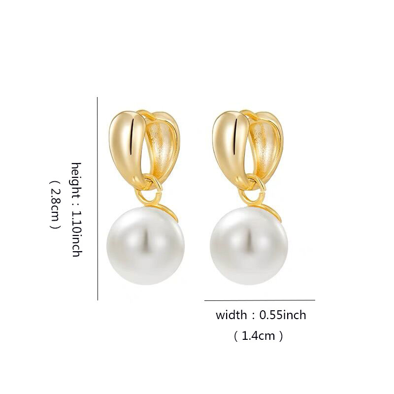 1 Pair Elegant French Style Romantic Round Plating Inlay Copper Artificial Pearls Silver Plated Drop Earrings display picture 6