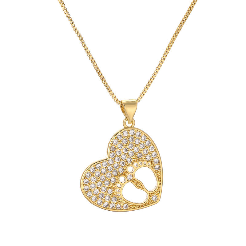 Simple Style Heart Shape Copper Plating Inlay Zircon Gold Plated Pendant Necklace display picture 18