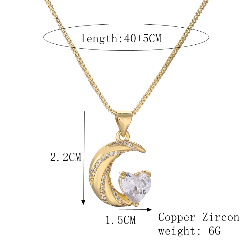 Simple Style Heart Shape Copper Plating Inlay Zircon Gold Plated Pendant Necklace display picture 4