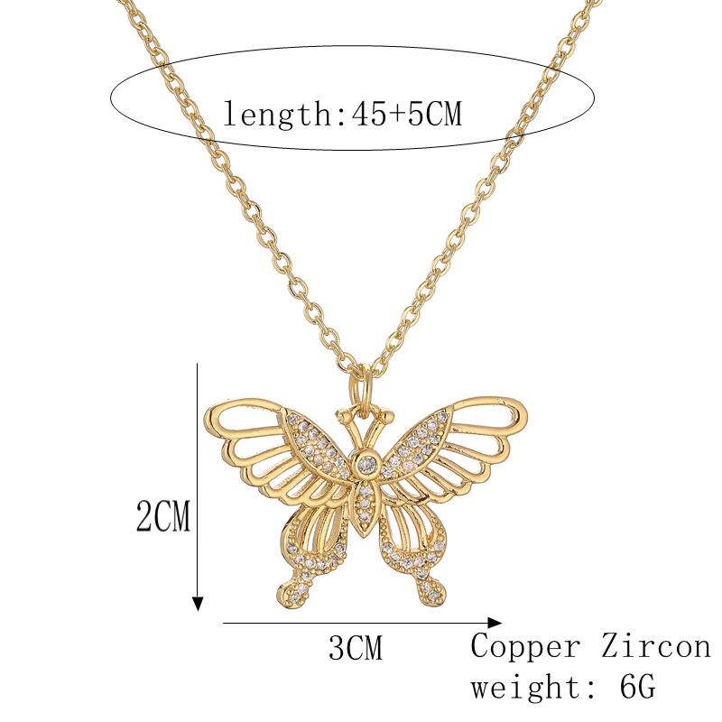 Einfacher Stil Libelle Kupfer Überzug Inlay Zirkon Vergoldet Halskette Mit Anhänger display picture 1