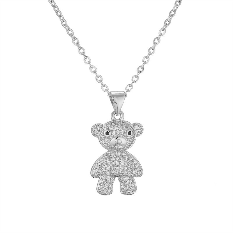 Ig Style Simple Style Little Bear Copper Plating Inlay Zircon Gold Plated Pendant Necklace display picture 22