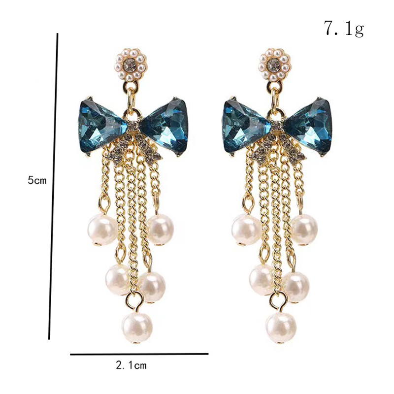 1 Pair Elegant Heart Shape Butterfly Bow Knot Tassel Plating Inlay Alloy Rhinestones 24k Gold Plated Ear Hook display picture 38