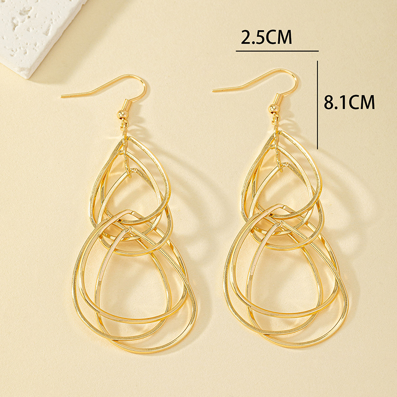 1 Pair Classic Style Geometric Plating Alloy 14k Gold Plated Drop Earrings display picture 5