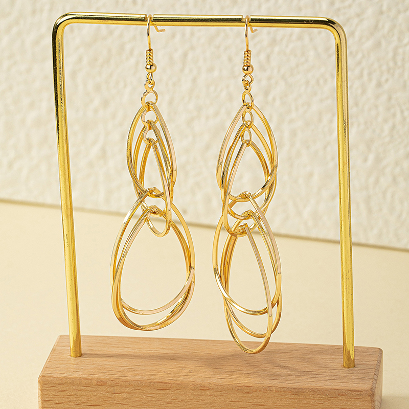 1 Pair Classic Style Geometric Plating Alloy 14k Gold Plated Drop Earrings display picture 4