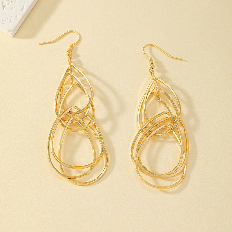 1 Pair Classic Style Geometric Plating Alloy 14k Gold Plated Drop Earrings display picture 3