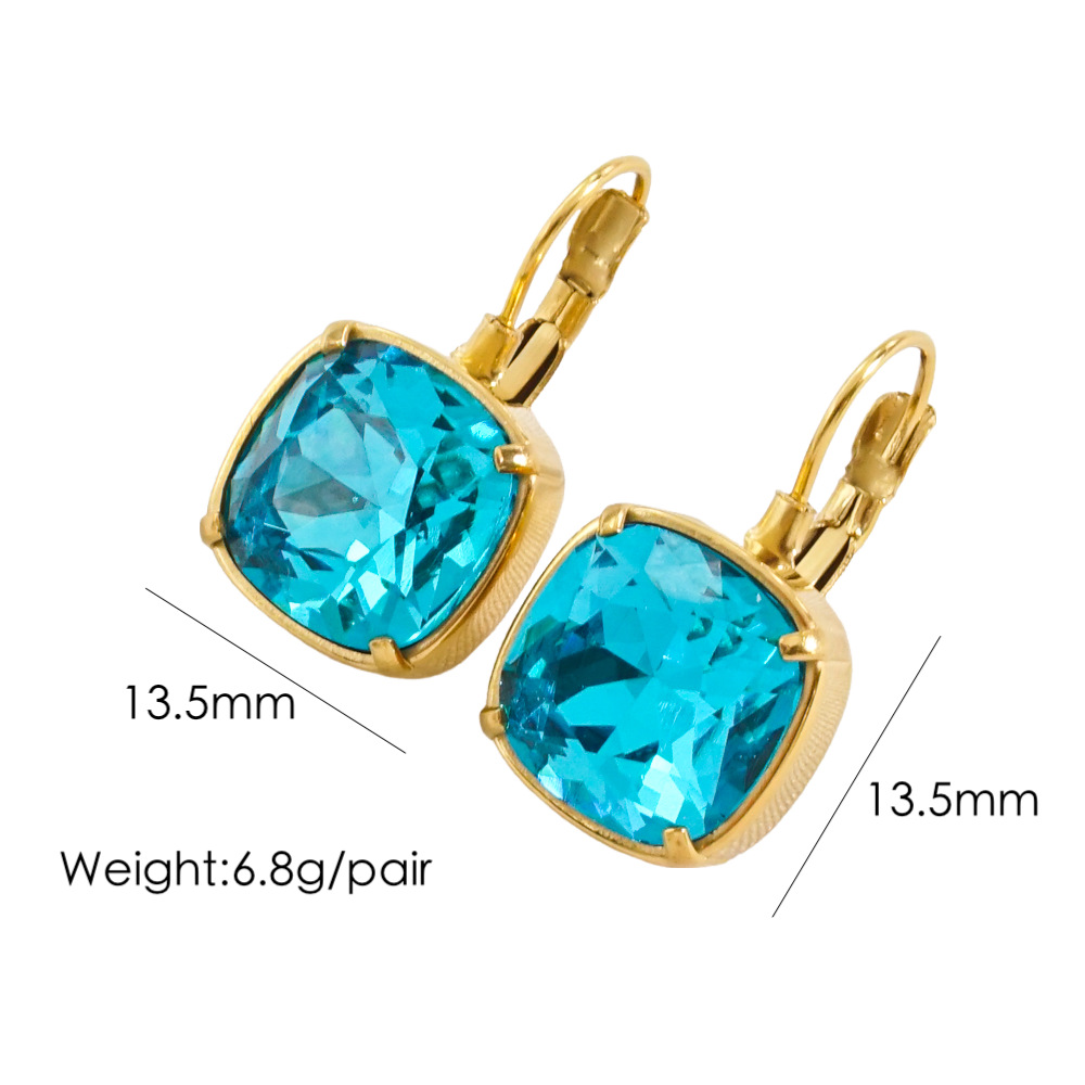 1 Pair Retro Roman Style Geometric Plating Inlay 304 Stainless Steel Zircon 14K Gold Plated Drop Earrings display picture 5