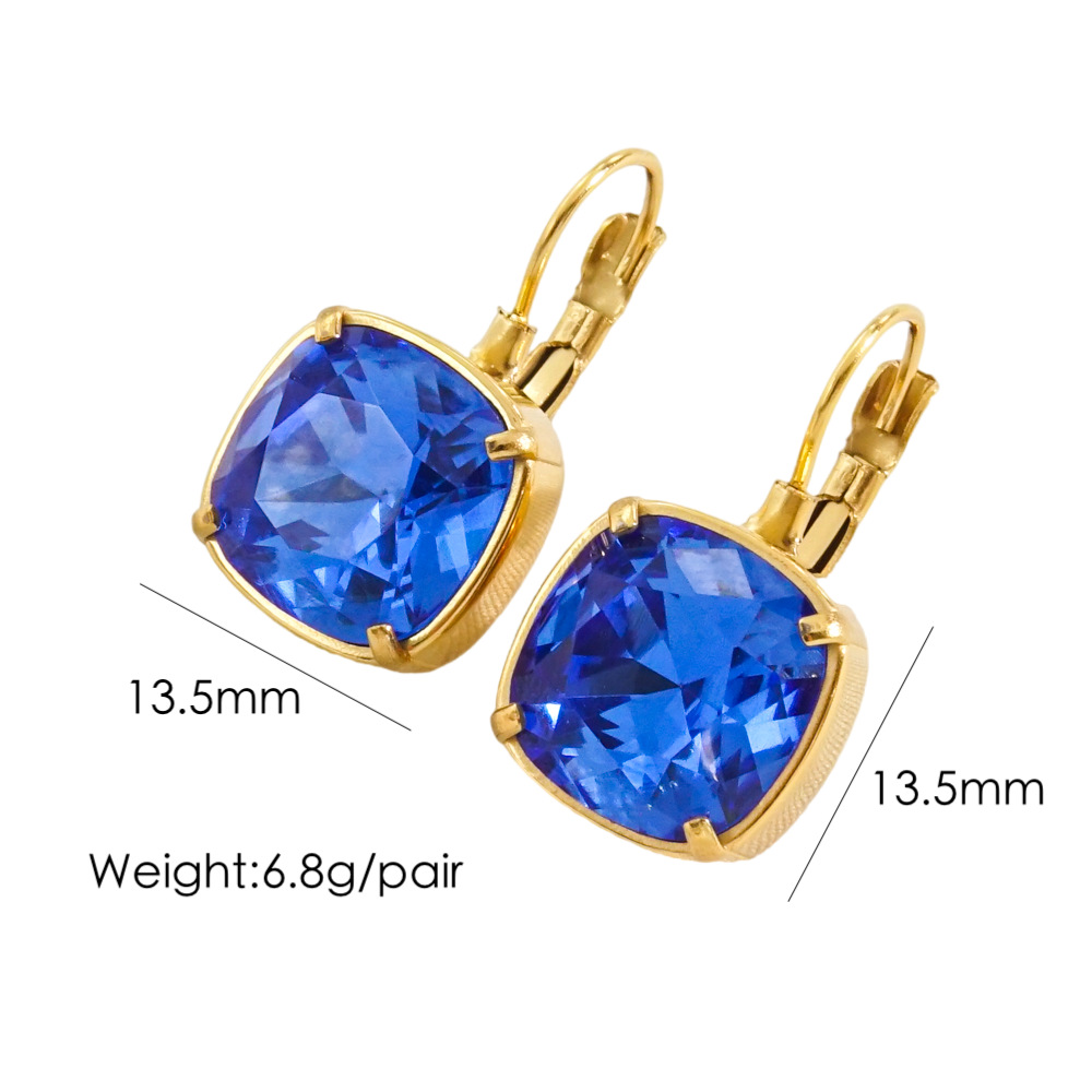 1 Pair Retro Roman Style Geometric Plating Inlay 304 Stainless Steel Zircon 14K Gold Plated Drop Earrings display picture 7