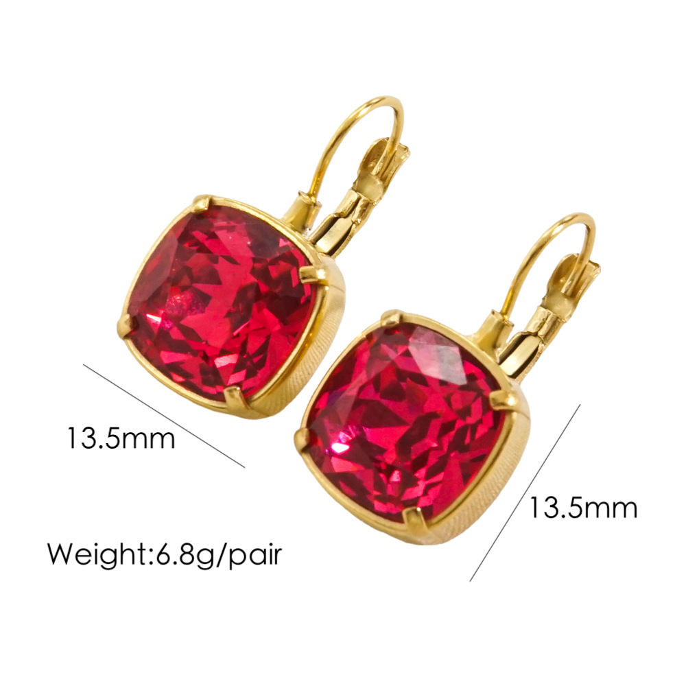 1 Pair Retro Roman Style Geometric Plating Inlay 304 Stainless Steel Zircon 14K Gold Plated Drop Earrings display picture 8