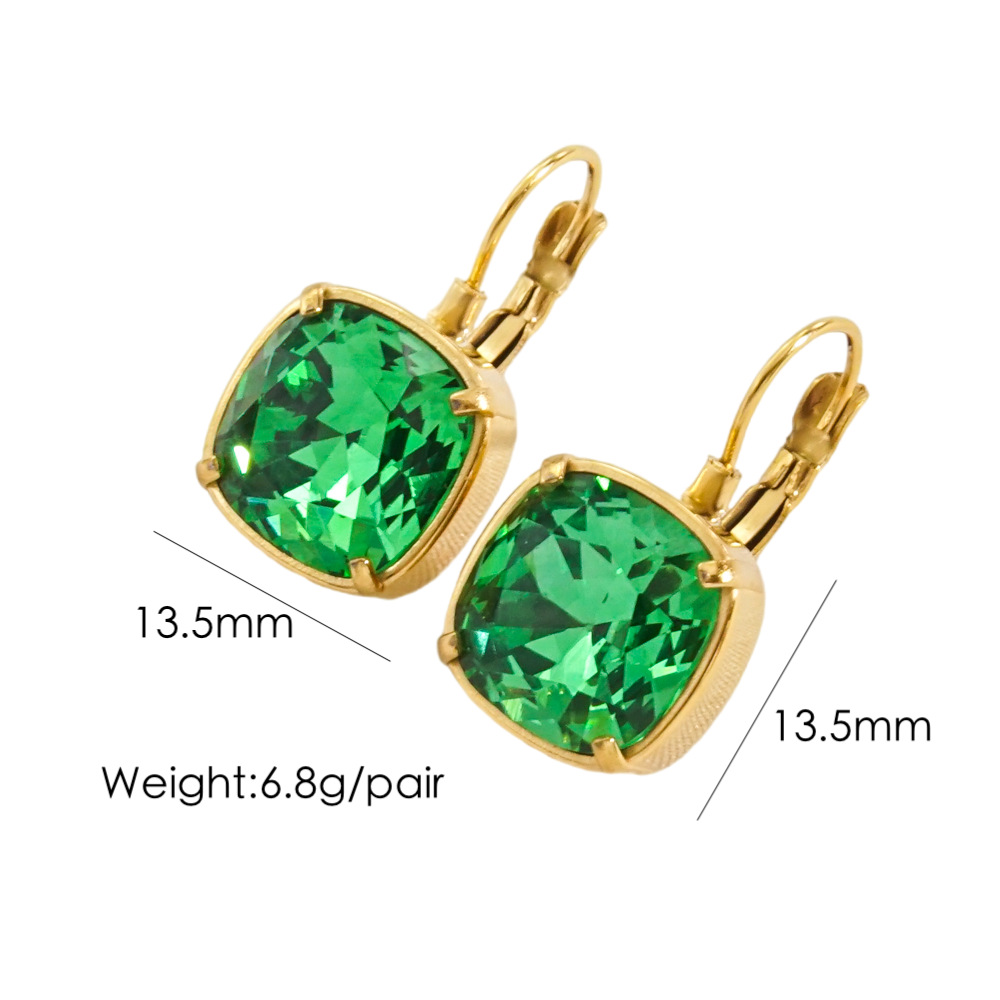 1 Pair Retro Roman Style Geometric Plating Inlay 304 Stainless Steel Zircon 14K Gold Plated Drop Earrings display picture 9