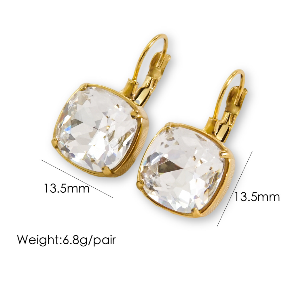 1 Pair Retro Roman Style Geometric Plating Inlay 304 Stainless Steel Zircon 14K Gold Plated Drop Earrings display picture 10