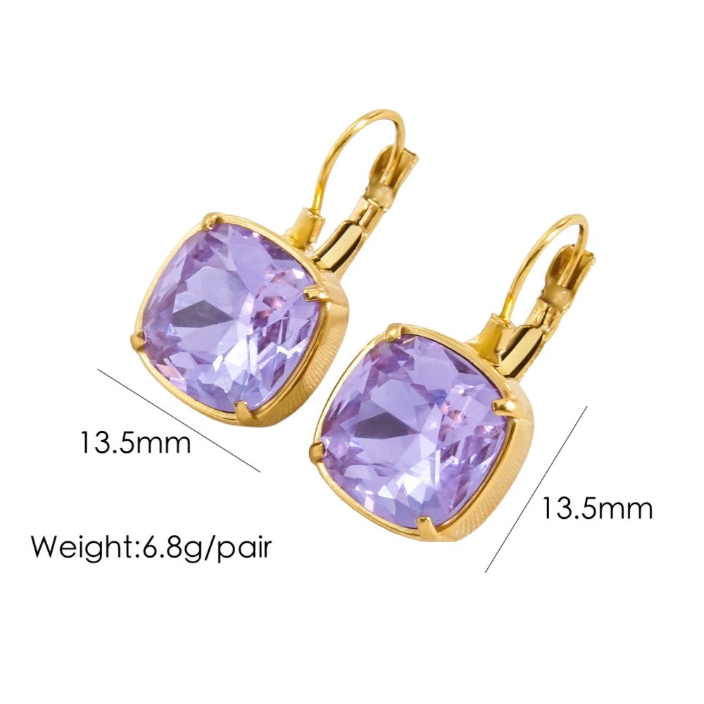 1 Pair Retro Roman Style Geometric Plating Inlay 304 Stainless Steel Zircon 14K Gold Plated Drop Earrings display picture 12