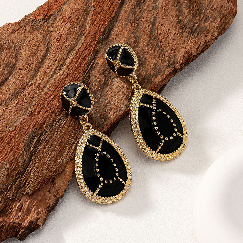 1 Pair Vintage Style Lady Water Droplets Plating Alloy 14k Gold Plated Drop Earrings display picture 4