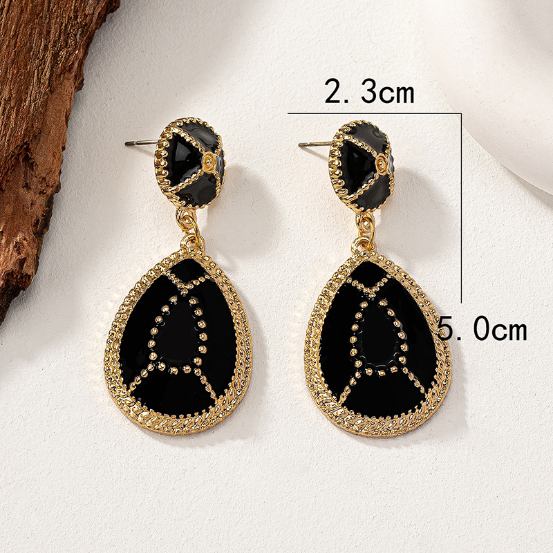 1 Pair Vintage Style Lady Water Droplets Plating Alloy 14k Gold Plated Drop Earrings display picture 5