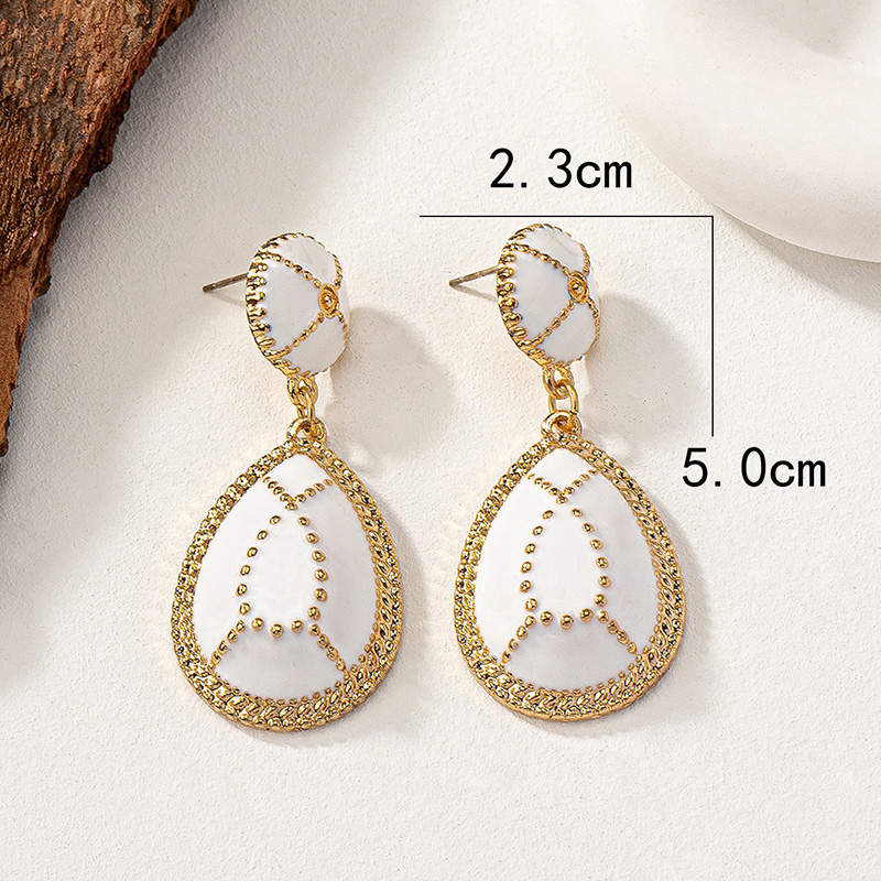 1 Pair Vintage Style Lady Water Droplets Plating Alloy 14k Gold Plated Drop Earrings display picture 9