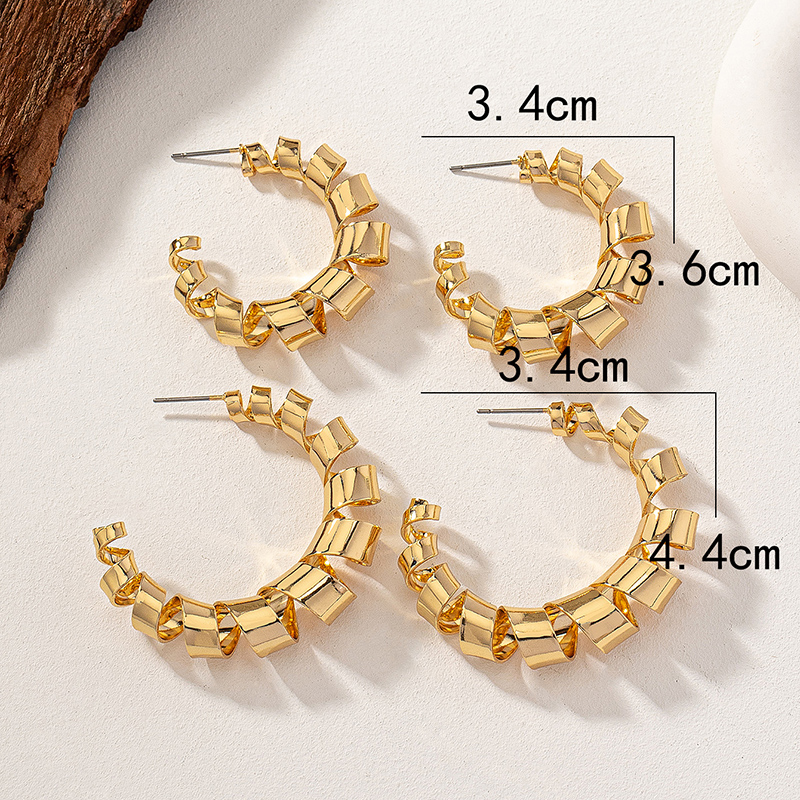 2 Pairs Elegant Lady Streetwear The Answer Plating Alloy 14k Gold Plated Hoop Earrings display picture 5