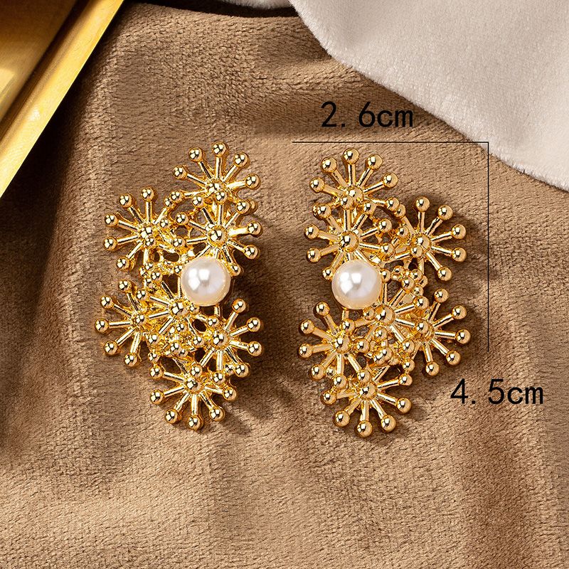 1 Pair Retro Lady Geometric Plating Alloy 14k Gold Plated Ear Studs display picture 4