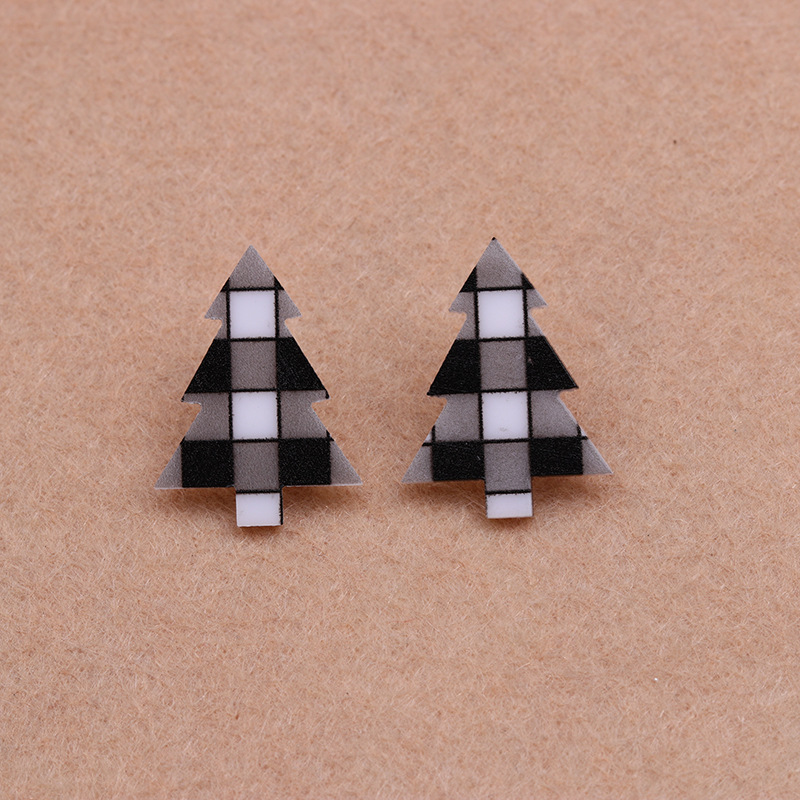 1 Pair Sweet Simple Style Christmas Tree Arylic Wood Ear Studs display picture 4