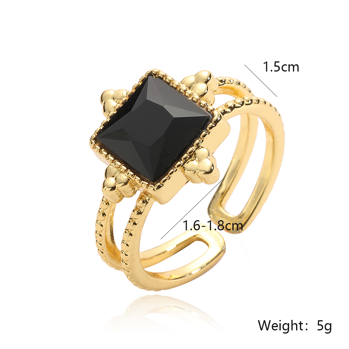 Retro Classic Style Geometric Copper Plating Inlay Zircon 18k Gold Plated Open Rings display picture 1