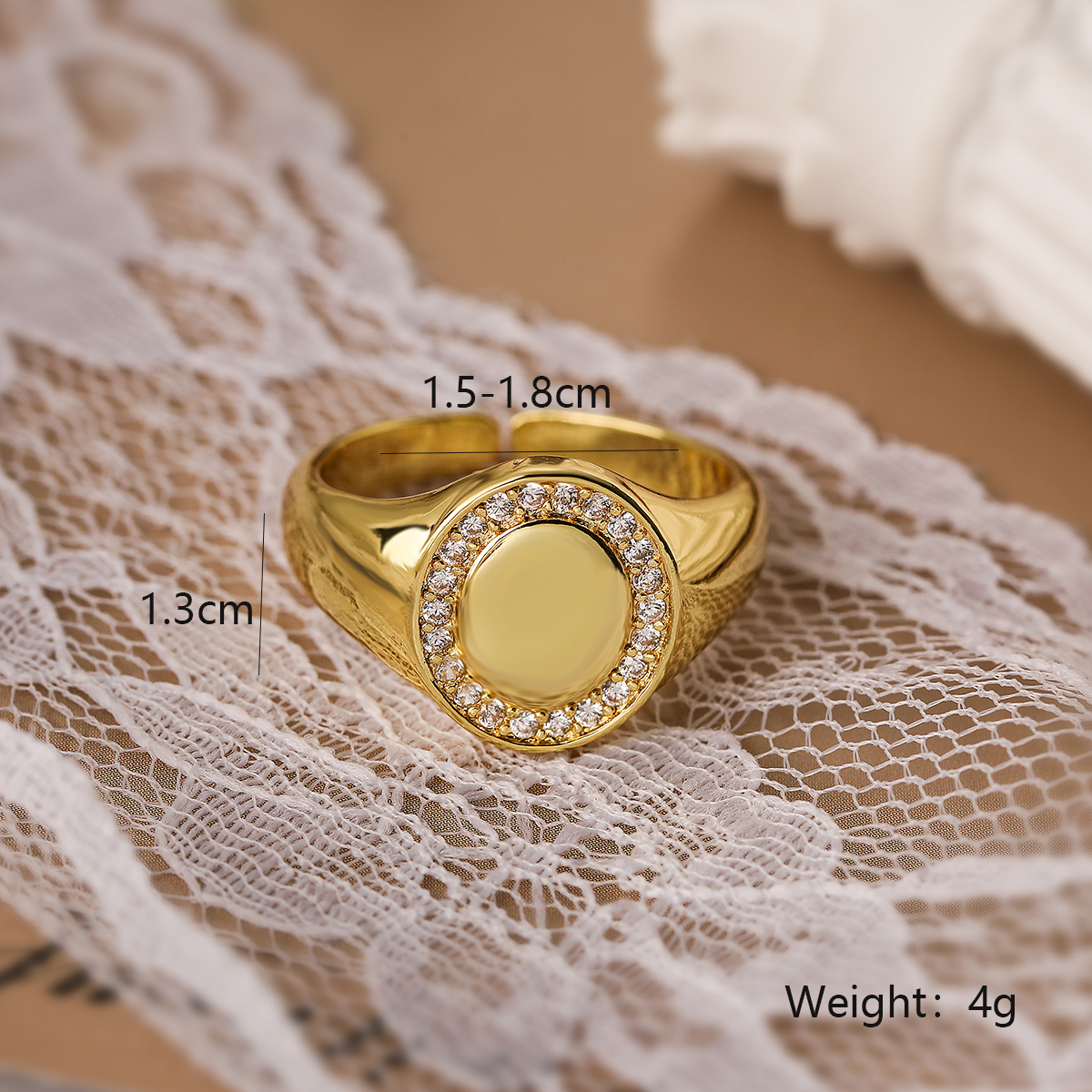 Retro Classic Style Geometric Copper Plating Inlay Zircon 18k Gold Plated Open Rings display picture 2