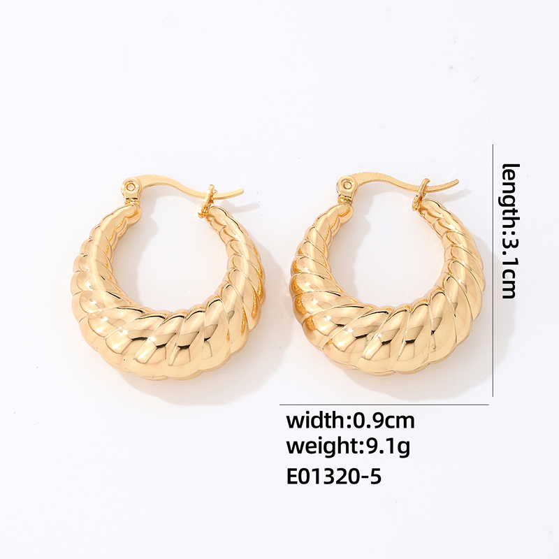 1 Par Estilo IG Estilo Simple Geométrico Enchapado Acero Inoxidable 304 Chapado En Oro Plateado Aretes display picture 13