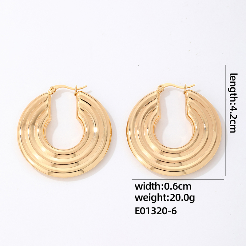 1 Pair IG Style Simple Style Geometric Plating 304 Stainless Steel Gold Plated Silver Plated Earrings display picture 9