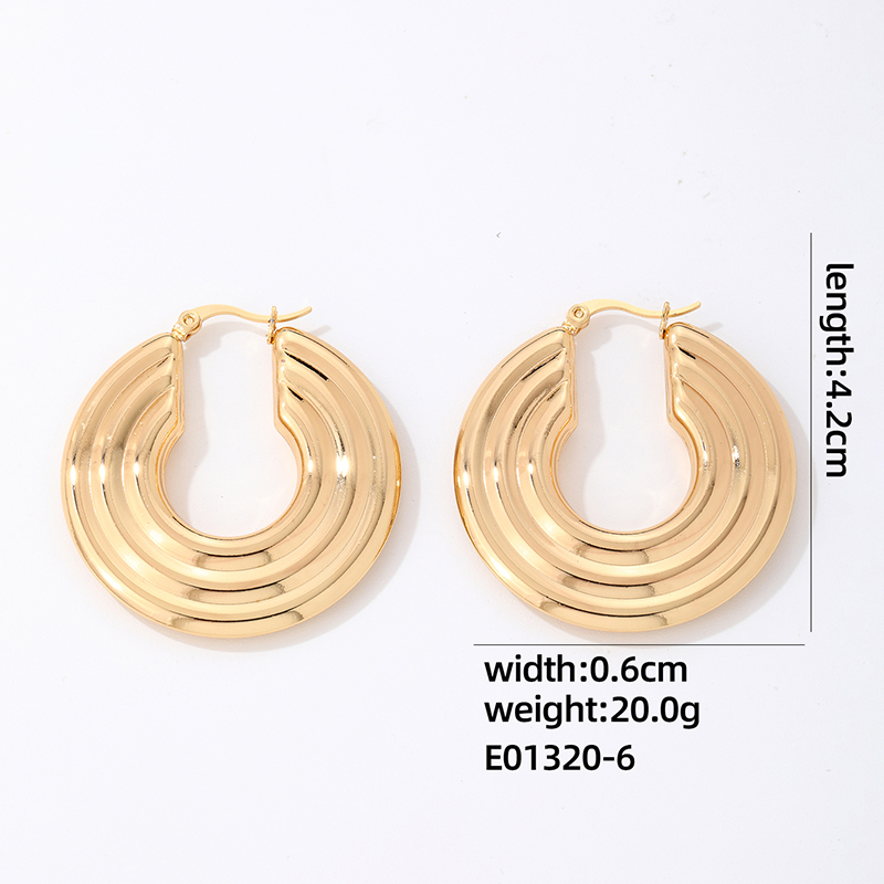 1 Par Estilo IG Estilo Simple Geométrico Enchapado Acero Inoxidable 304 Chapado En Oro Plateado Aretes display picture 9