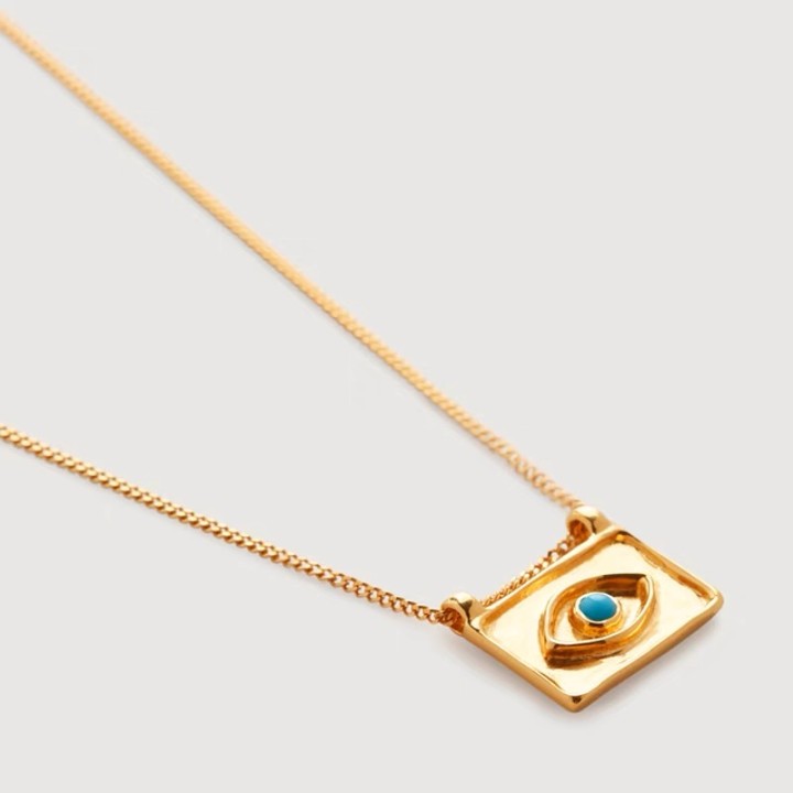 Ig Style Simple Style Devil's Eye Solid Color Sterling Silver Plating Inlay Artificial Gemstones 18k Gold Plated Necklace display picture 2
