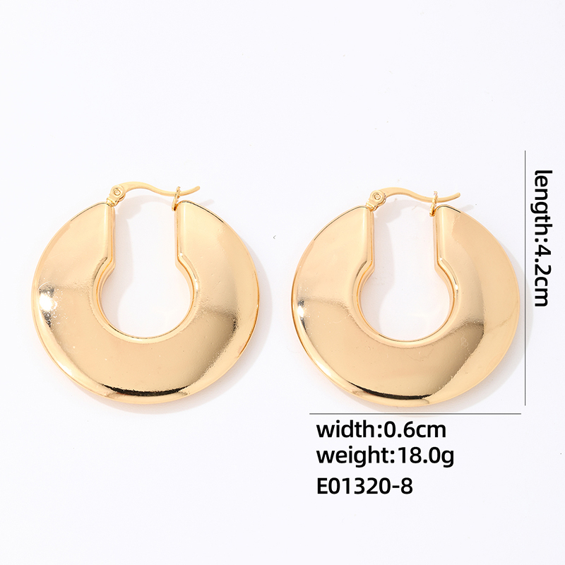 1 Pair IG Style Simple Style Geometric Plating 304 Stainless Steel Gold Plated Silver Plated Earrings display picture 1