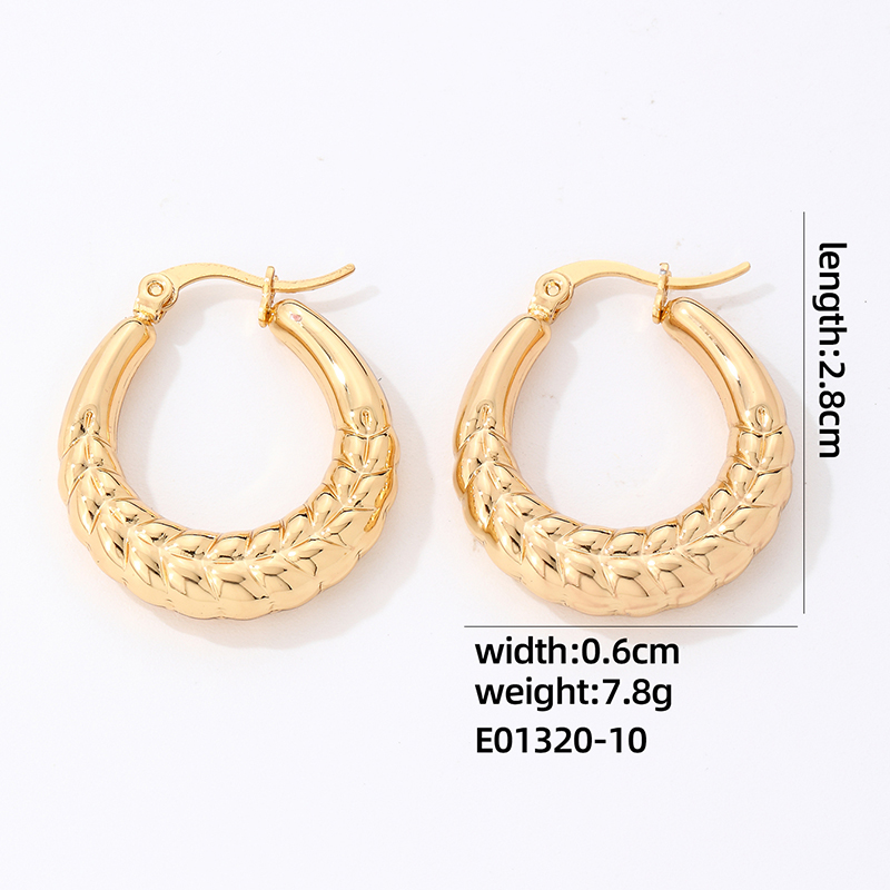 1 Pair IG Style Simple Style Geometric Plating 304 Stainless Steel Gold Plated Silver Plated Earrings display picture 11
