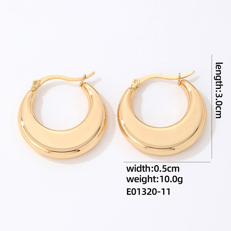 1 Pair IG Style Simple Style Geometric Plating 304 Stainless Steel Gold Plated Silver Plated Earrings display picture 2